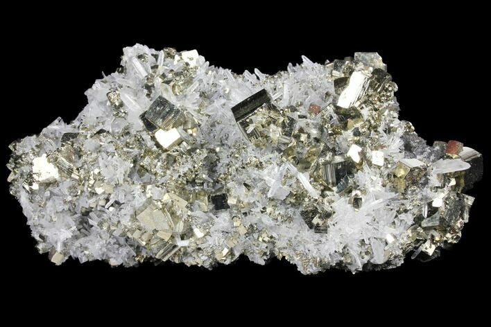 Cubic Pyrite & Quartz Crystal Association - Peru #133014